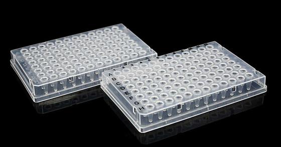 مستهلكات PCR كاملة التنورة 0.1 مللي للأشعة فوق البنفسجية شفافة 96 لوحة جيدة يمكن التخلص منها