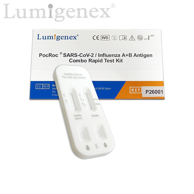 طقم اختبار سريع لفحص الأنفلونزا A Flu A Antigen B من COVID19 مسحة الأنف الذهبية الغروية