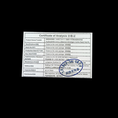 SARS-CoV-2 Influenza A B Rapid Test Kit Colloidal Gold Nasal Swab CE ISO