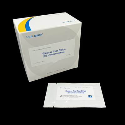 شرائط اختبار الجلوكوز الطريقة الكيميائية الجافة لجلوكوز Lumigenex ISO13485