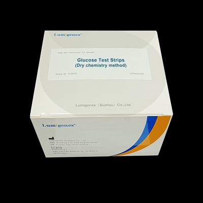 شرائط اختبار الجلوكوز الطريقة الكيميائية الجافة لجلوكوز Lumigenex ISO13485
