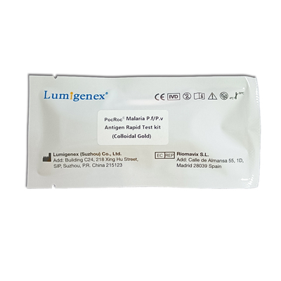 مجموعة اختبار الملاريا PF / PV Antigen السريع مسجلة بالذهب الغرواني CE