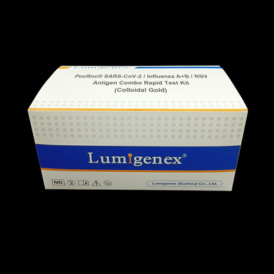 SARS-CoV-2 / Influenza A + B / RSV Antigen Combo Rapid Test Kit Colloidal Gold CE المسجل مجموعة اختبار Antigen السريع