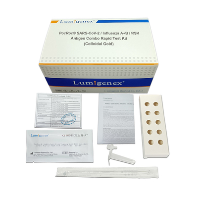 مجموعة اختبار إنفلونزا A + B / RSV أنتيجين كومبو السريع Covid-19 كاسيت اختبار الذهب الغرواني للاستخدام المنزلي