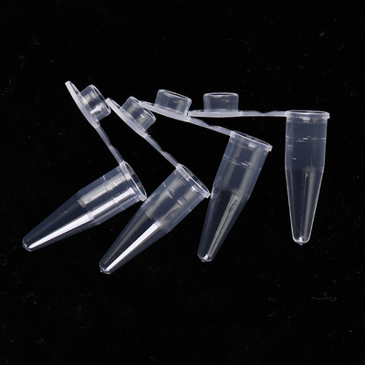 مستهلكات PCR شفافة 0.6 مل أنبوب PCR مفرد مع أغطية مسطحة