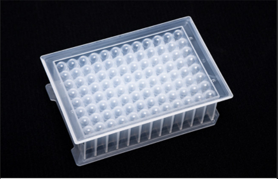مستهلكات PCR السفلية على شكل U 2.2 مل 96 لوحة بئر عميق مع حافة التنورة